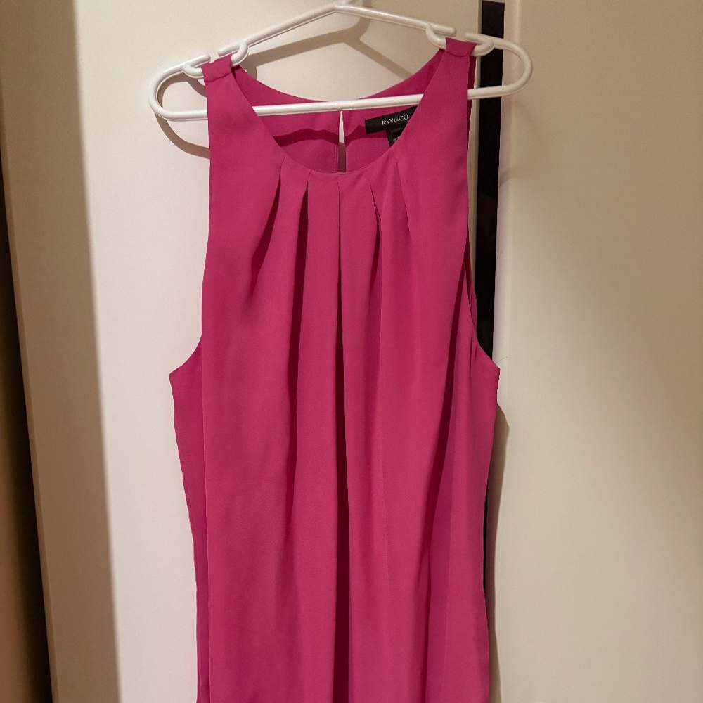 Hot Pink RW & Co. Sleeveless Blouse